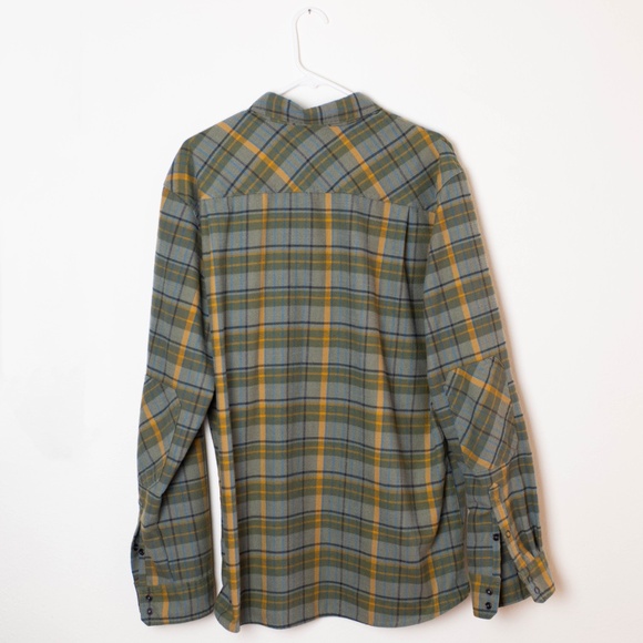 L.L. Bean Slightly Fitted Olive & Gold Katahdin Performance Flannel Shirt - Picture 3 of 5